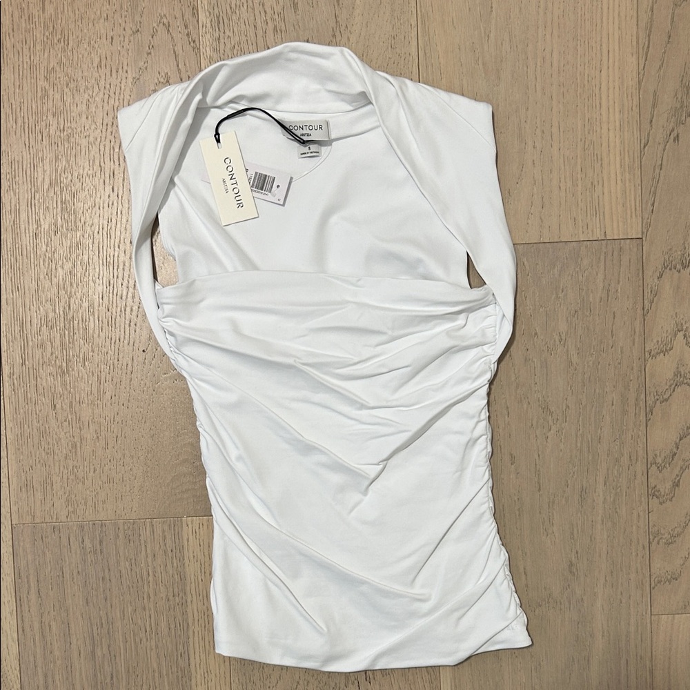 Aritzia White Sleeveless Blouse